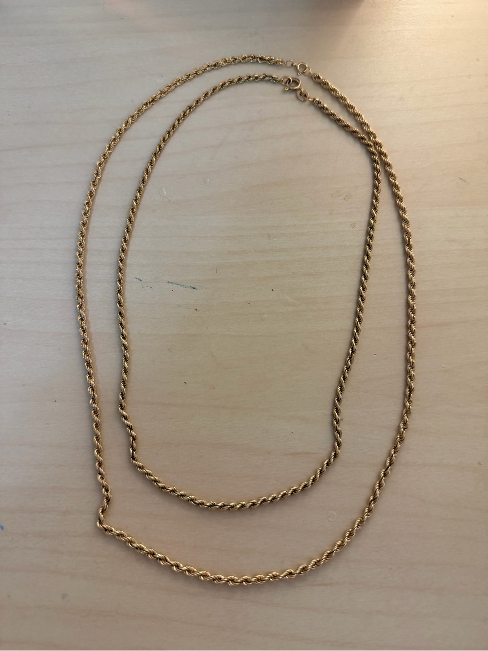 Gold Rope Chain Necklaces, set of 2 - Elegant Women's Jewelry